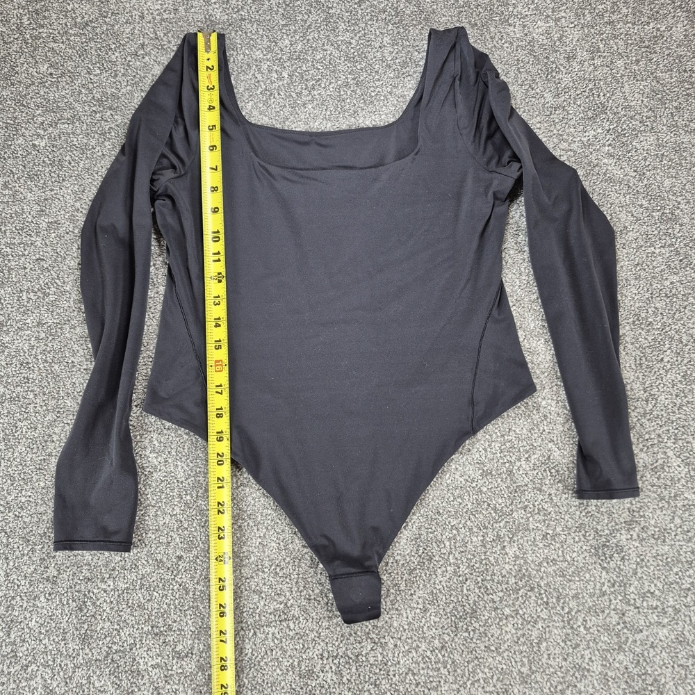 Lululemon Wundermost Ultra-Soft Nulu‎ Square-Neck Long-Sleeve Bodysuit XL Black - Picture 4 of 9